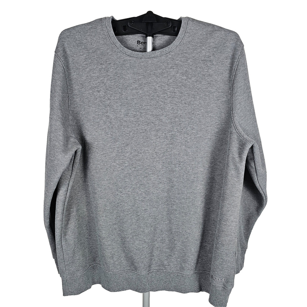 Bench Grey Waffle Knit Crewneck Sweatshirt XL Men's / Women's